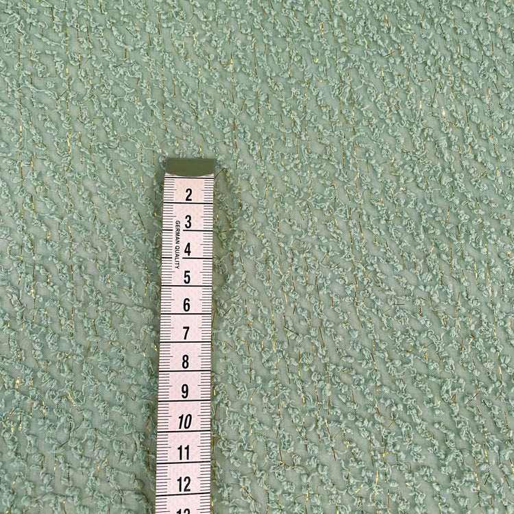Cut Pile Chiffon - Pale Green/Metallic