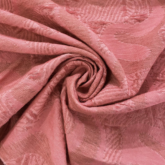 Abstract Swirls Yarn Float Jacquard - Coral