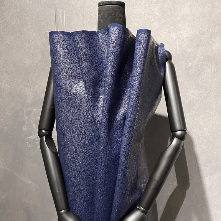 Patent Snake Faux Leather - Fine Pattern - Navy
