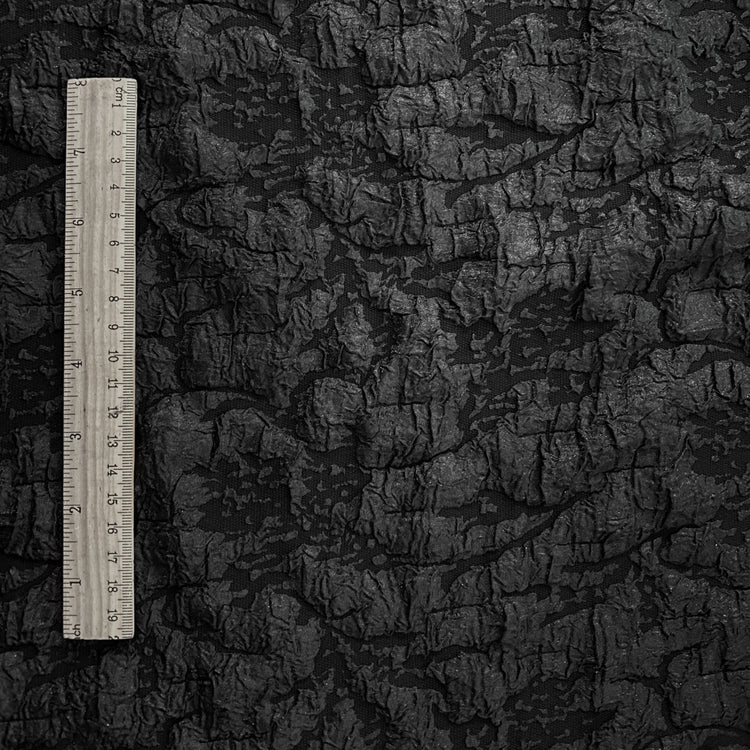 Crinkle Textured Cloqué - Black