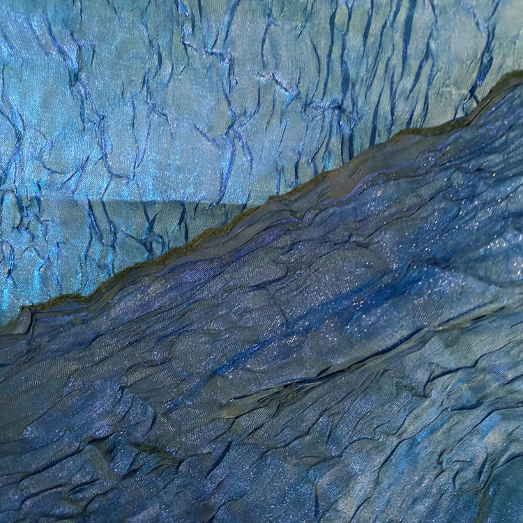 Metallic Creased Satin - Royal Blue