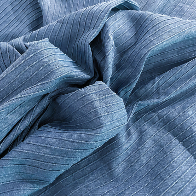 Elastic Ribbed Denim - Blue