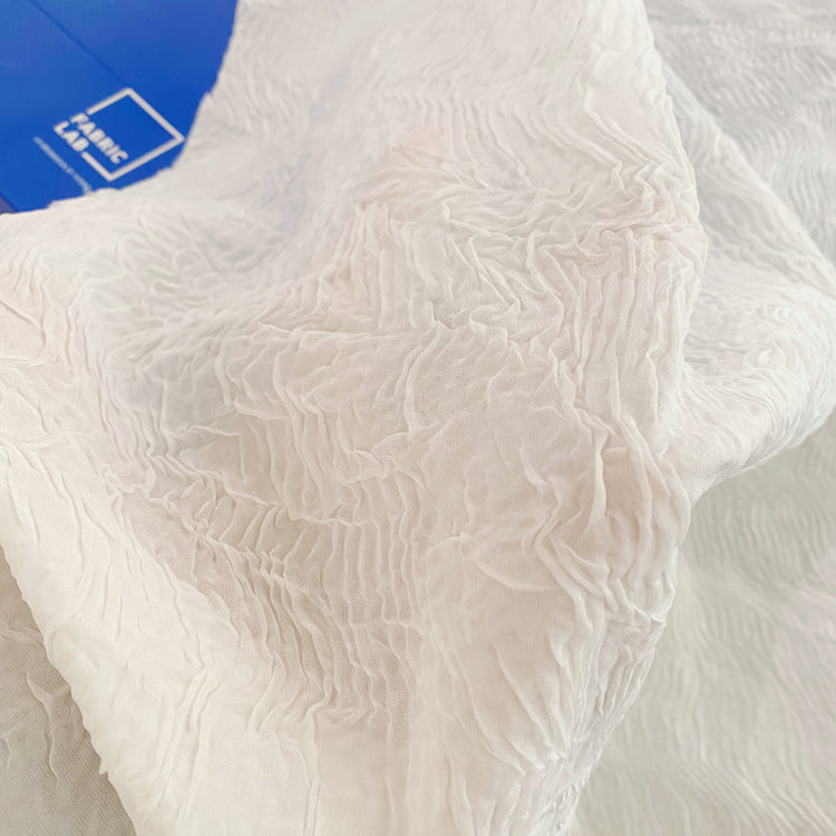 Bonded Chiffon Plisse - White