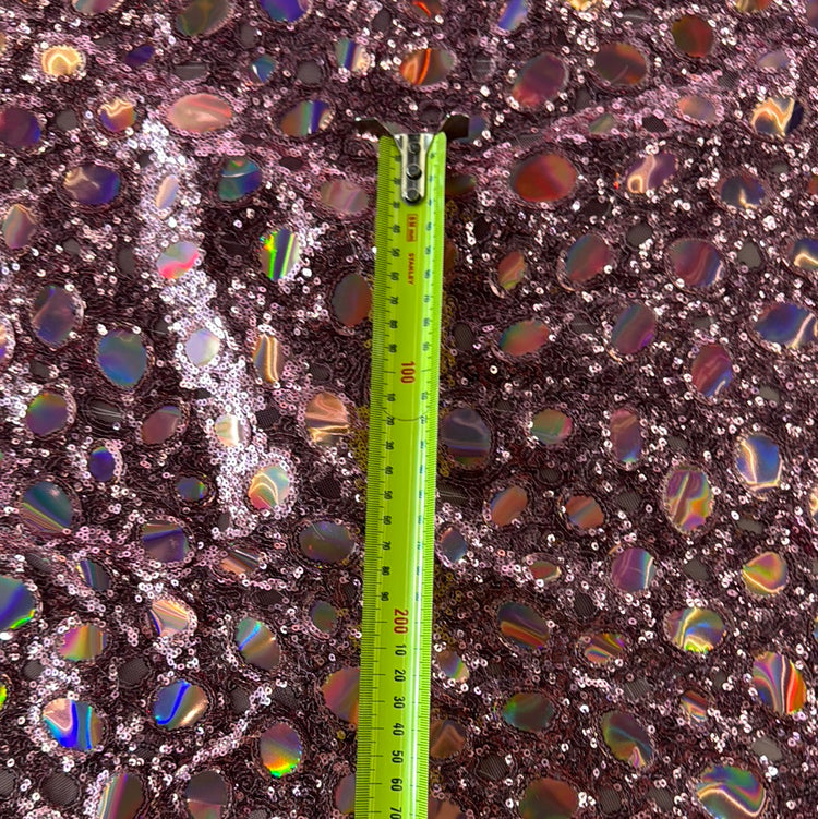 Sequinned Mirror Tulle - Pink