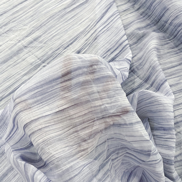 Nature Stripe Cotton Blend - Light Blue / Cornflower Blue