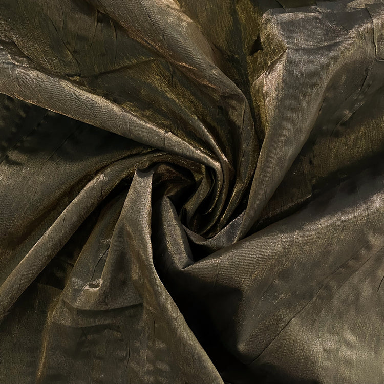 Bonded Creased Metallic Organza - Dark Antique Gold