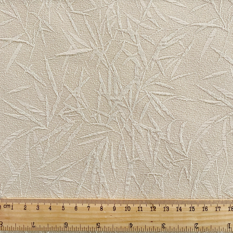 Bamboo Leaves Crepe Textured Cloqué - Ivory