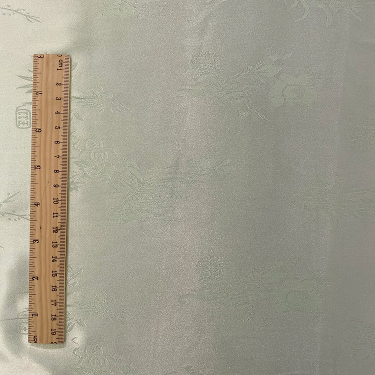 Satin Bamboo Flora Damask  - Pale Green