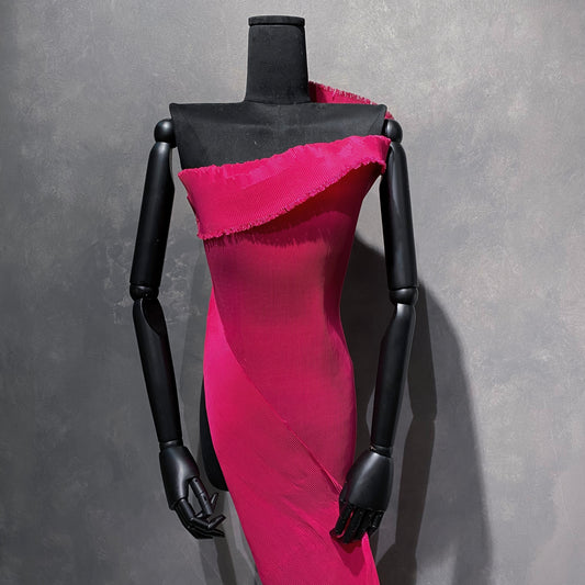 Accordion-Pleated Taffeta - Fuchsia