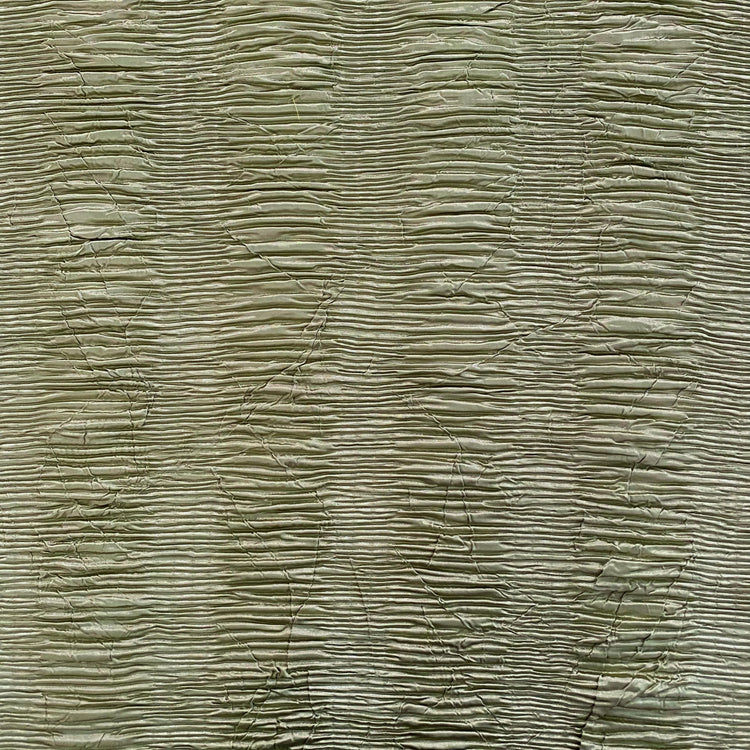 Crushed Striped Plisse Satin - Light Green
