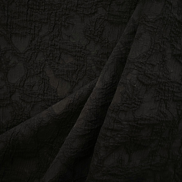 Abstract Mottled Cloqué - Black