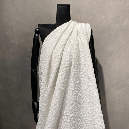 Crinkle Pebble Cloqué - White