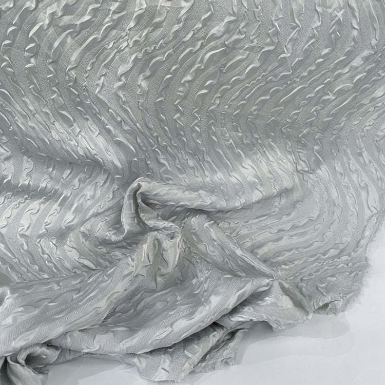 Wave Embossed Satin Plisse - Silver