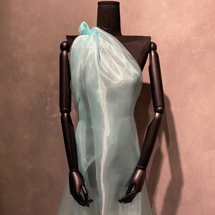 Metallic Organza - Pale Aqua