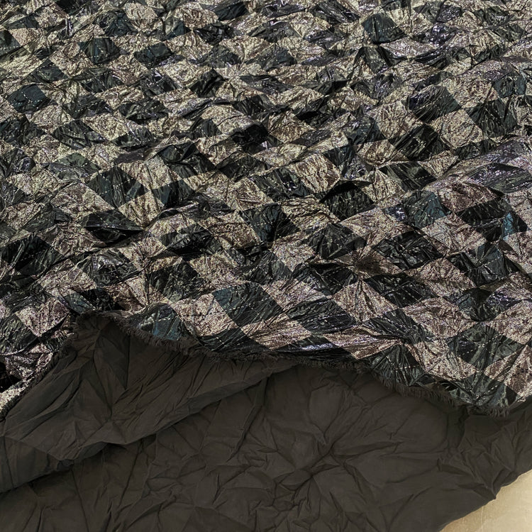 Metallic Foil Harlequin Argyle - Black / Silver