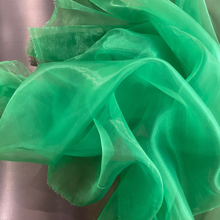 Metallic Organza - Lime Green