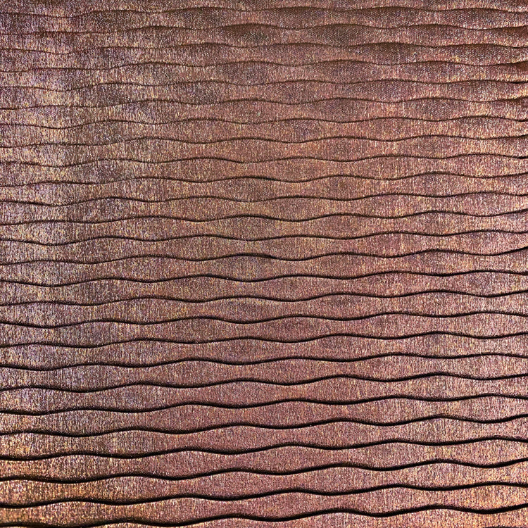Metallic Wavy Plisse Twill - Bronze