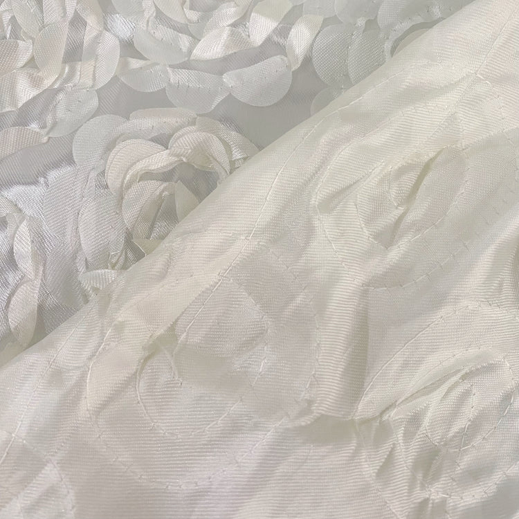 3D Rose Satin - White