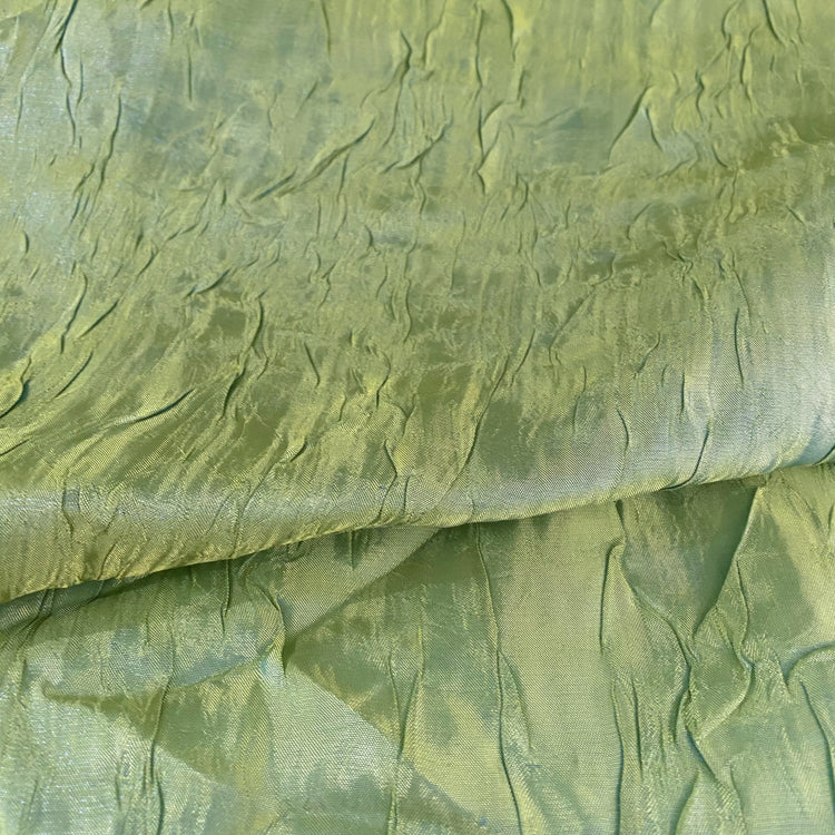 Creased Shot Taffeta - Lawn Green/Blue