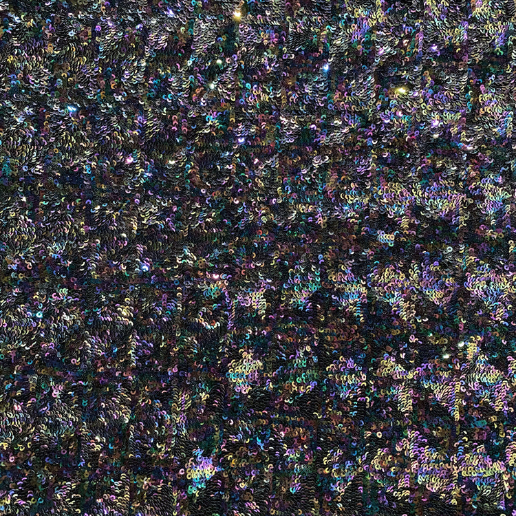 Quarter Square Triangle Micro Sequin - Iridescent / Black