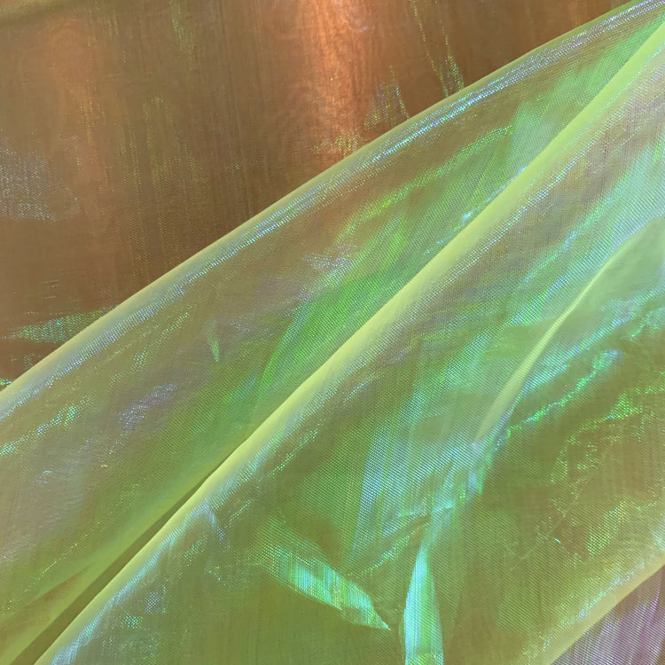 Holographic Organza - Lime