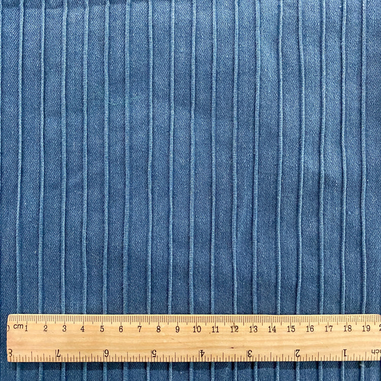 Elastic Ribbed Denim - Blue