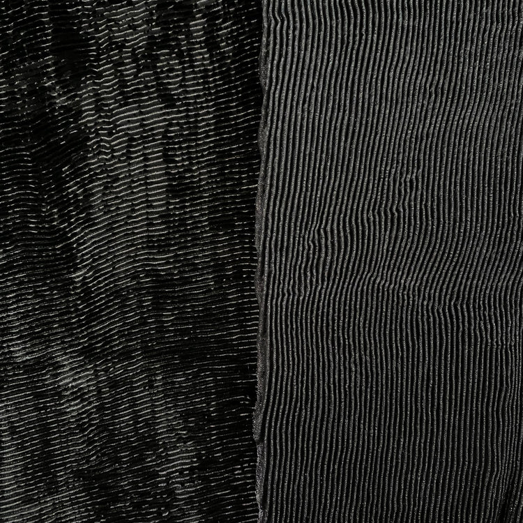 Burnout Velvet-Faced Plisse Organza- Grey/Black