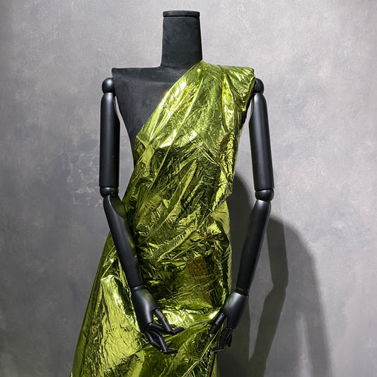 Metallic Vinyl Bonded Wadding - Chartreuse