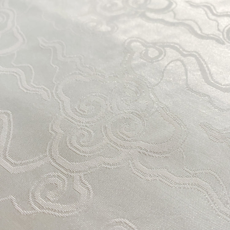 Eastern Clouds Silk Blend Satin Damask - White