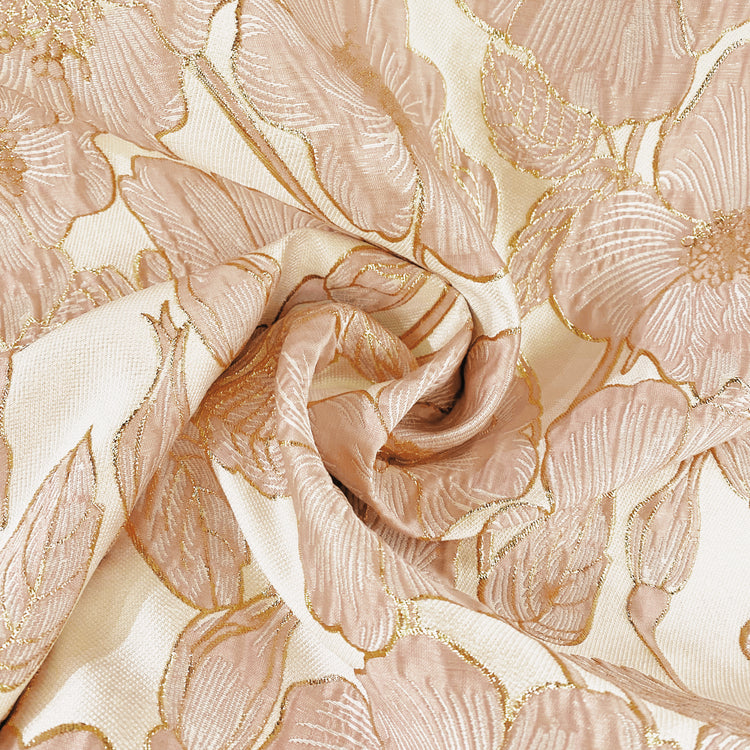 Hibiscus Ripple Brocade - Metallic - Gold/Light Goldenrod