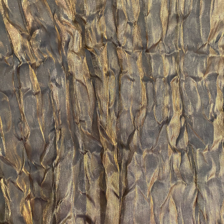 Sheer Crinkled Shot Twill - Gold/Navy