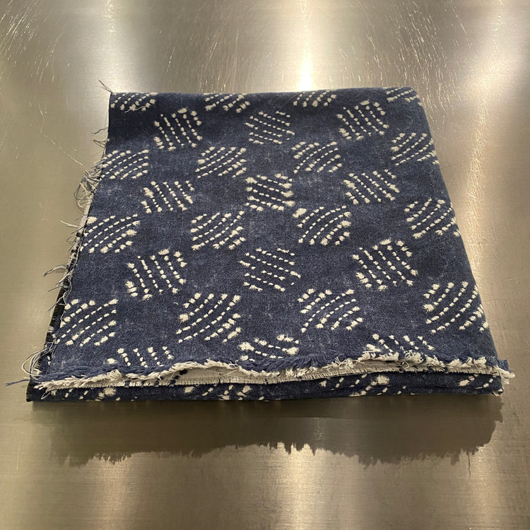 Remnant - Checkerboard Cotton Jacquard - Denim