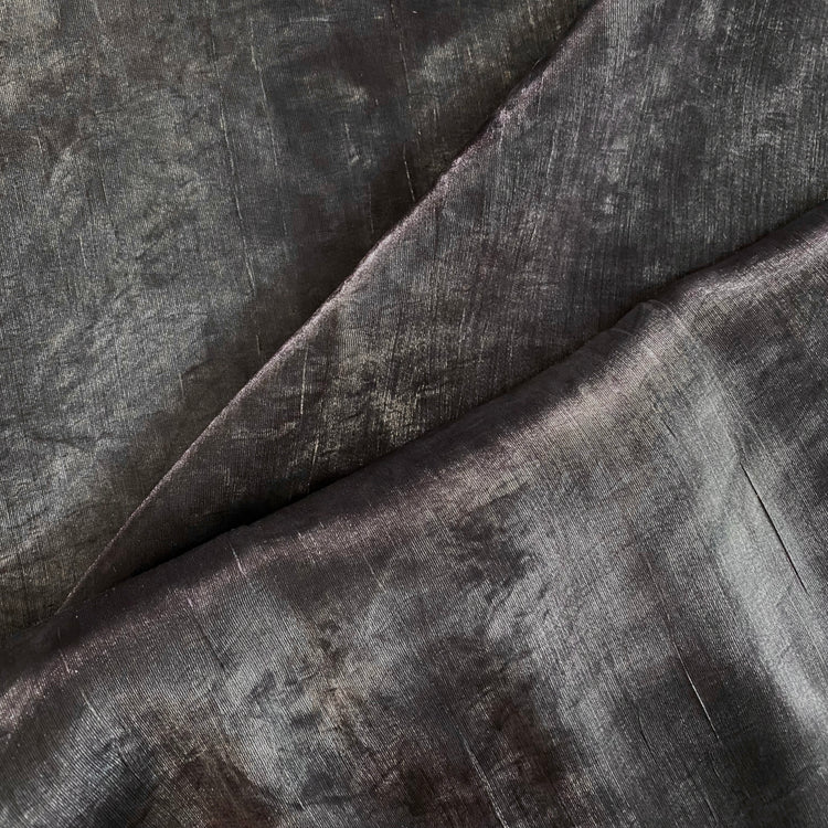 Tarnished Corroded Metallic Organza - Steel / Gunmetal