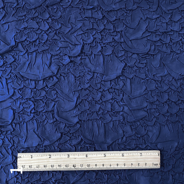 Organic Petal-Creased Chiffon - Bonded - Royal Blue