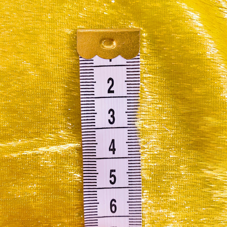 Brushed Metallic Long-pile Velvet - Yellow Gold