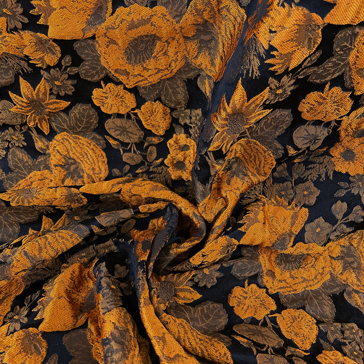 Summer Floral Brocade - Gold / Black