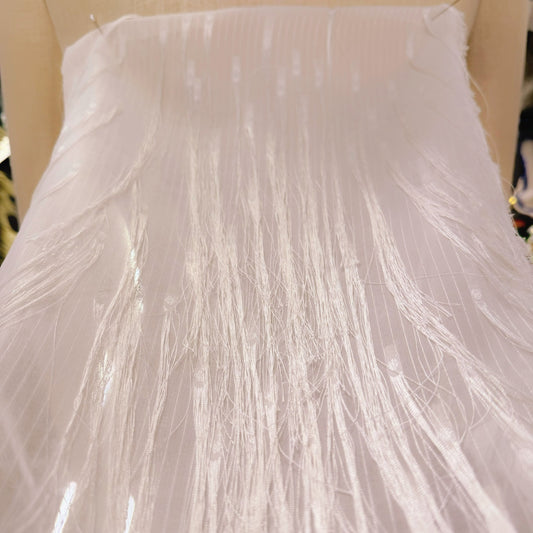 Dobby Long-Fringed Plain Weave - Pale Pink