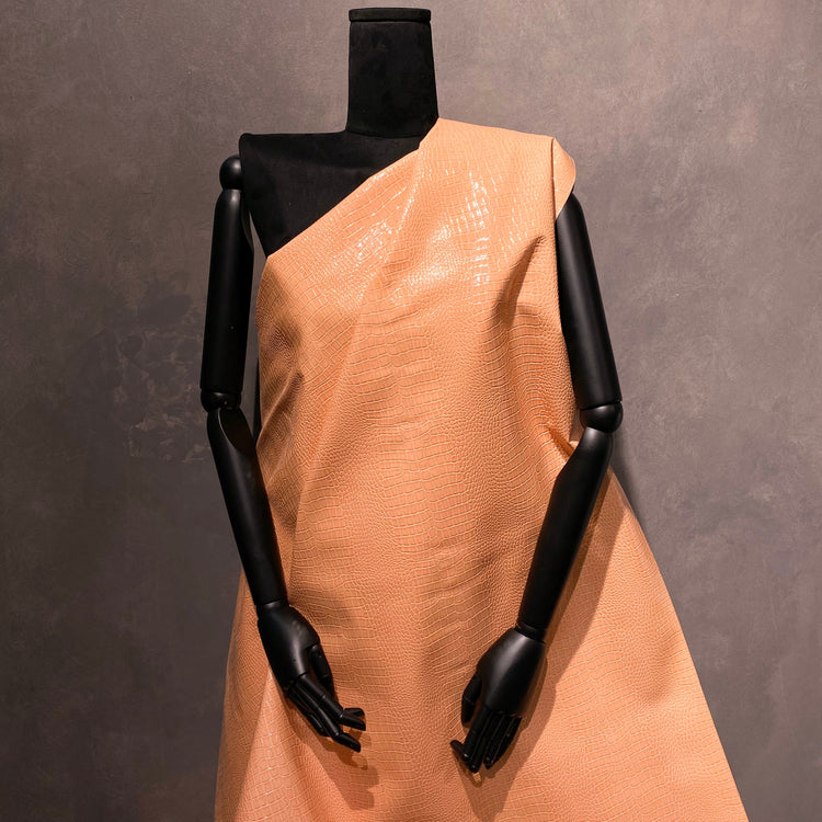 Patent Crocodile Faux Leather - Small Pattern - Peach