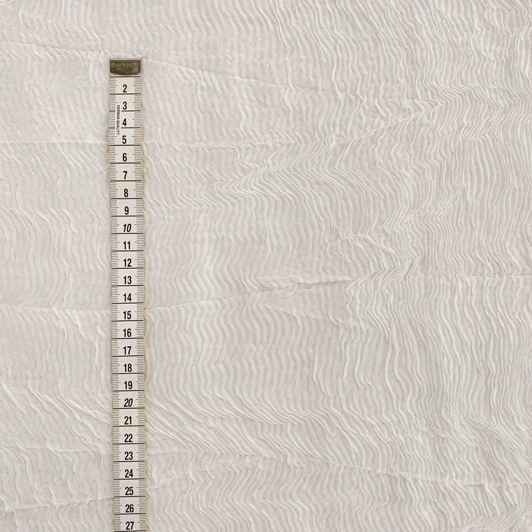 Bonded Chiffon Plisse - White
