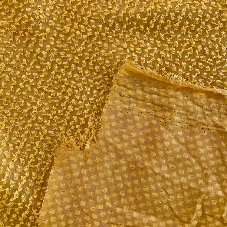 Cut Pile Chiffon - Dark Yellow/Metallic Gold
