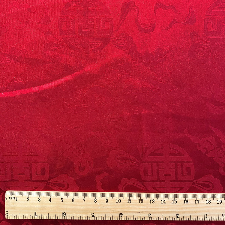 Feng Shui Satin Damask - Crimson