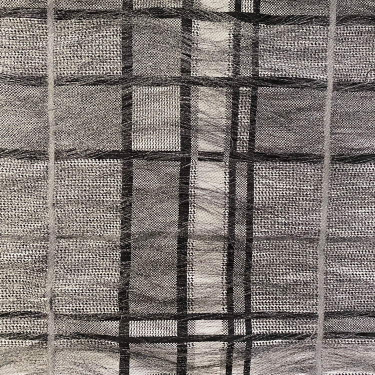 Long Yarn Float Glen Plaid Dobby - Black / Grey