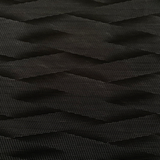 Gradient Cross-Hatch Printed Plisse - Black/White