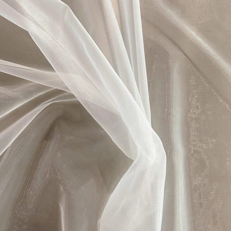 Liquid Steel Organza - White