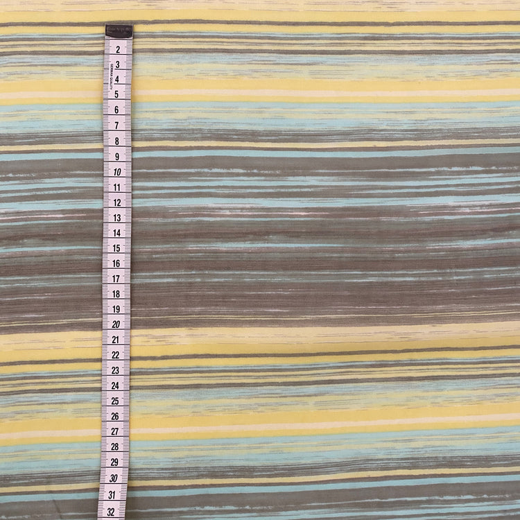 Striped Sheer Silk Chiffon - Seaside