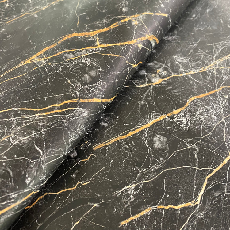 PVC - Gold Leaf Marble Print - Dark Grey/Gold