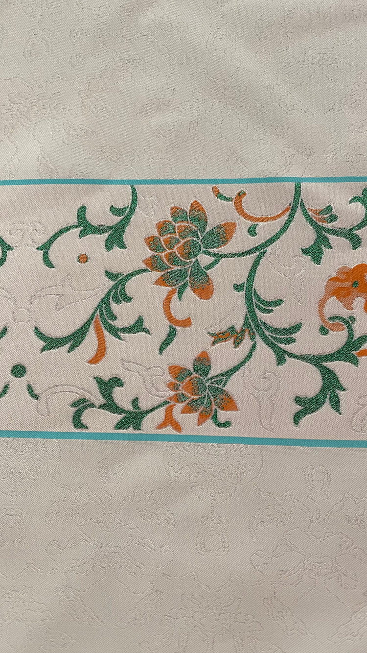 Eastern Garden Brocade - Panelled Repeat - Cornsilk