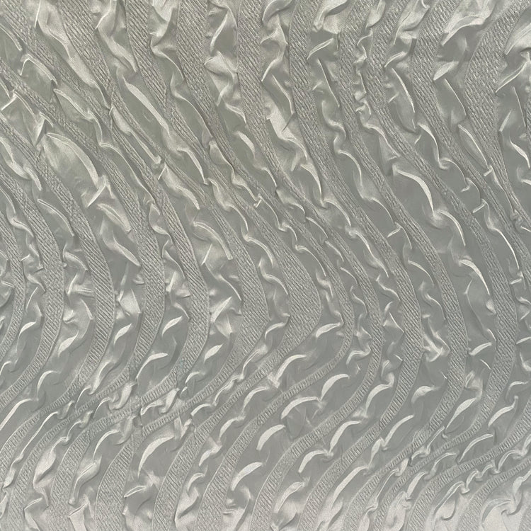 Wave Embossed Satin Plisse - Silver