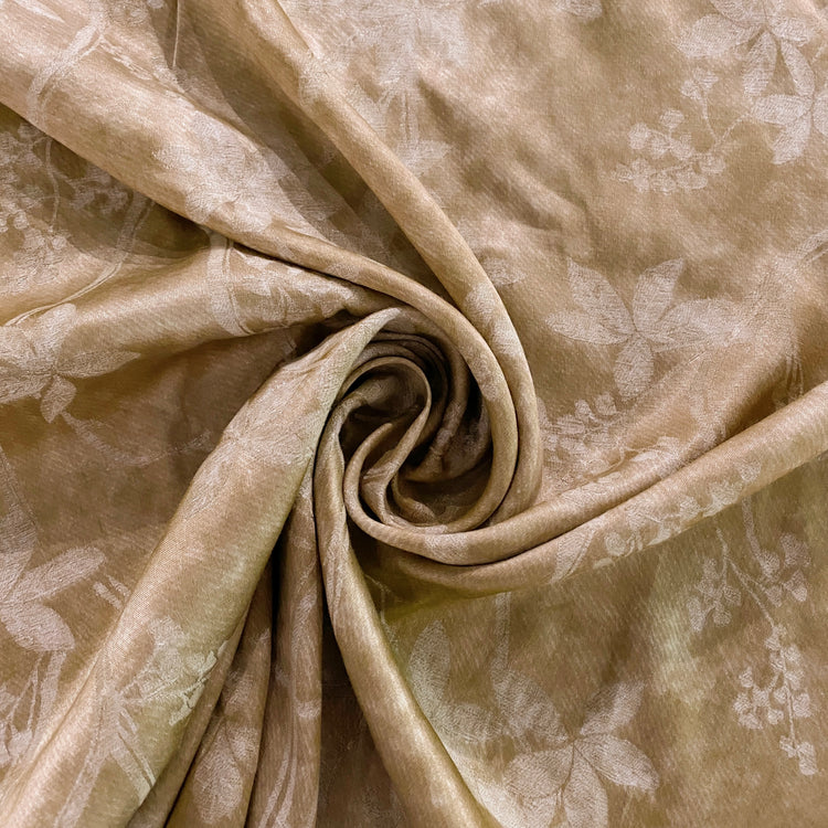 Botanical Stone Washed Satin Jacquard - Old Gold