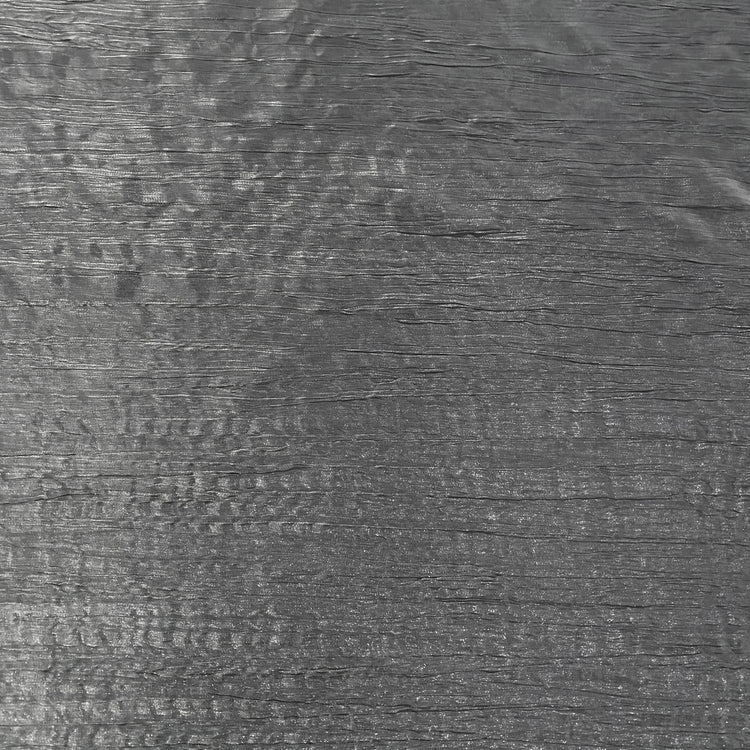 Satin Grain Plisse - Metallic Warp - Silver/Smoke Grey